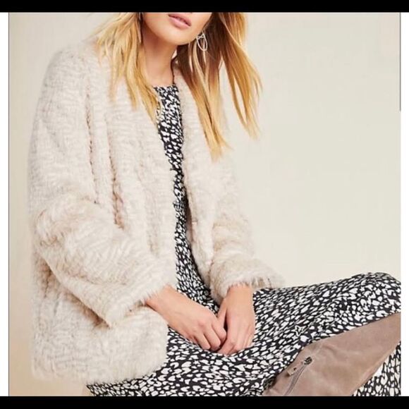 NWT Anthropologie Noemi Faux Fur  jacket size XS - Picture 1 of 10